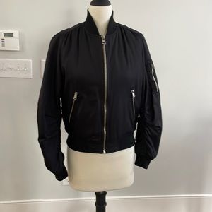 Top shop size US 6 black bomber jacket